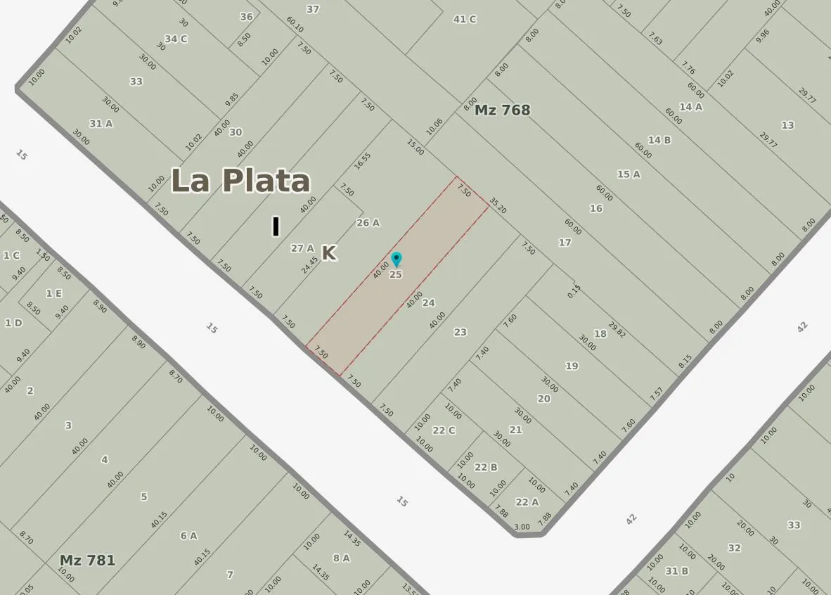 Terreno en 15 e/ 41 y 42 n 480