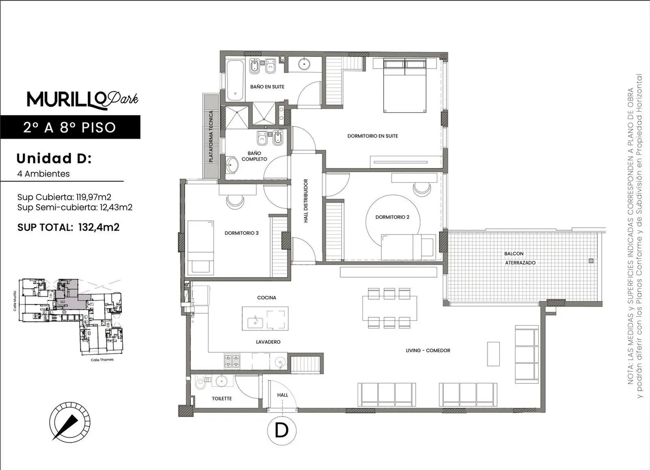 Departamento en Murillo al 900