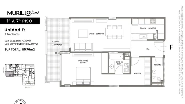 Departamento en murillo al 900
