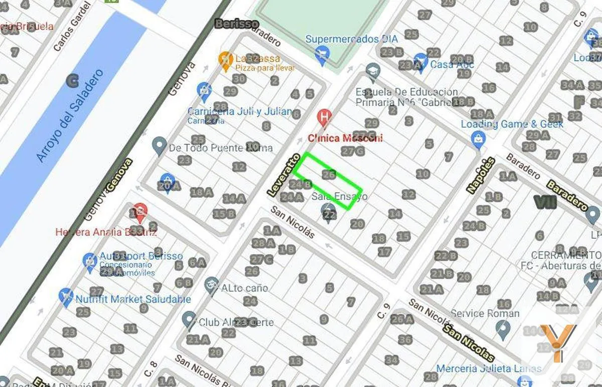 Terreno en 8 e/ Baradero y San Nicolas