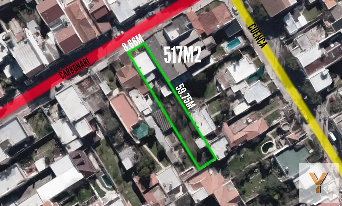 Terreno en Carbonari e/ Cuenca y Almirante Brown