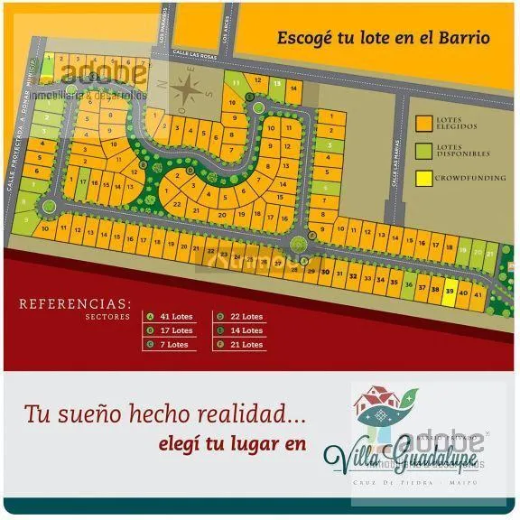 Terreno en Manuel Cruz Videla a metros de Maza, Villa Guadalupe. Cruz de Piedra Maipu