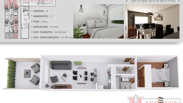 Departamento en Mansilla al 700 dos ambientes