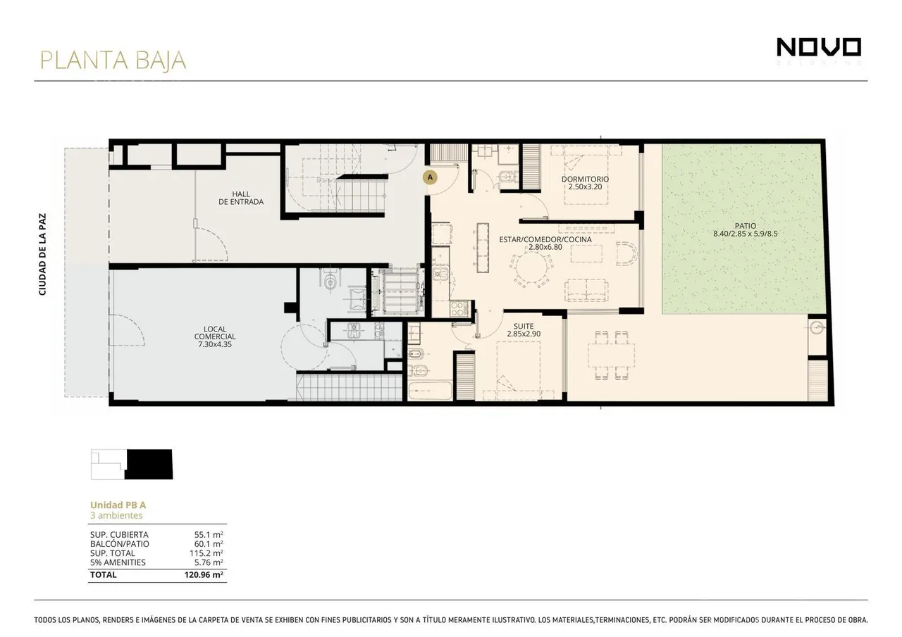 Departamento en Ciudad de La Paz al 1000