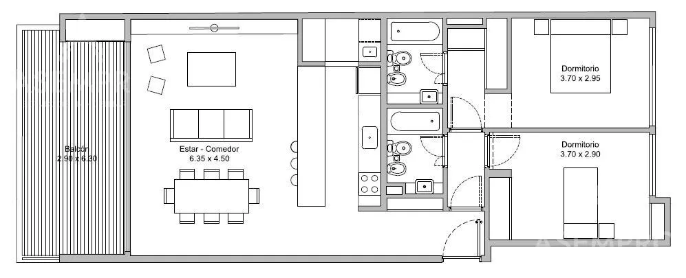 Departamento en Melian al 3800