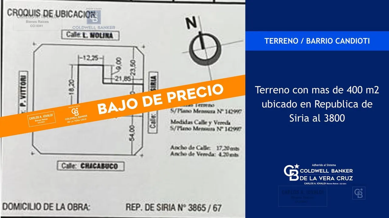 Terreno en Republica de Siria al 3800