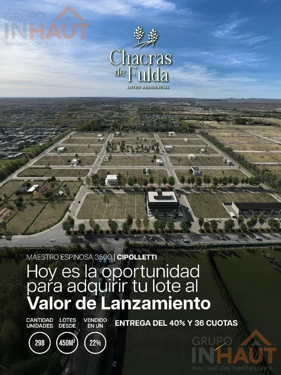 Terreno en ESPINOSA 3000 - LOTEO CHACRA DE FULDA - CIPOLLETTI